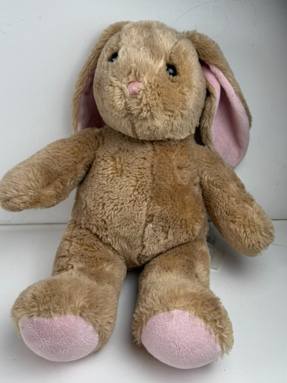Build-A-Bear Workshop Tan Bunny Rabbit Plush 16" Brown Floppy Ears Pink Paw